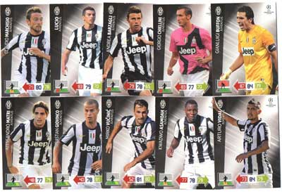Base cards JUVENTUS, 2012-13 Adrenalyn Champions League, Pick from list