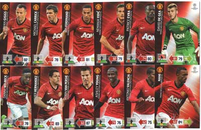 Base cards MANCHESTER UNITED FC, 2012-13 Adrenalyn Champions League, Pick from list