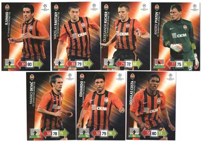 Teamset FC SHAKHTAR DONETSK, 2012-13 Adrenalyn Champions League, 7 olika grundkort