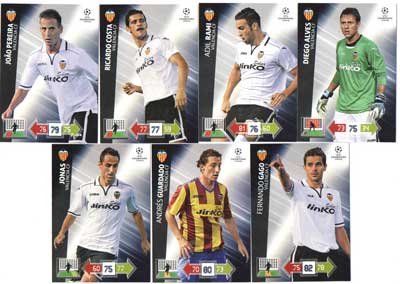 Base cards VALENCIA CF, 2012-13 Adrenalyn Champions League, Pick from list