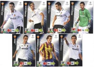 Teamset VALENCIA CF, 2012-13 Adrenalyn Champions League, 7 olika grundkort