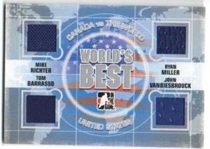 Mike Richter/Ryan Miller/Tom Barrasso/John Vanbiesbrouck 2011-12 ITG Canada vs The World Worlds Best
