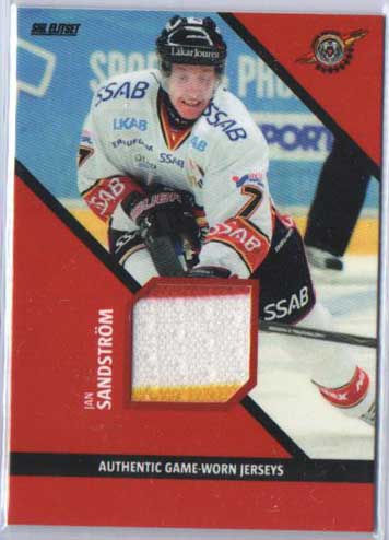 2012-13 SHL Jersey s.2 #4 Jan Sandström / Jan Sandstrom Luleå Hockey (RED/WHITE/YELLOW, 22/35)
