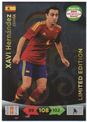 Limited Edition, 2013-14 Adrenalyn Road to the World Cup, Xavi Hernández / Xavi Hernandez 