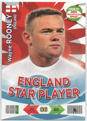Star Player (England), 2013-14 Adrenalyn Road to the World Cup, Wayne Rooney