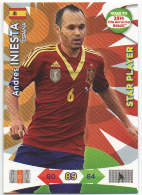 Star Player, 2013-14 Adrenalyn Road to the World Cup, Andrés Iniesta / Andres Iniesta