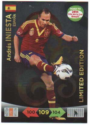 Limited Edition, 2013-14 Adrenalyn Road to the World Cup, Andres Iniesta