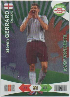 Fan Favourite, 2013-14 Adrenalyn Road to the World Cup, Steven Gerrard