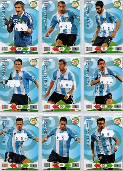 Grundkort Argentina, 2013-14 Adrenalyn Road to the World Cup, Välj från lista