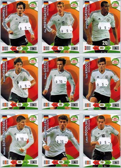 Base cards Germany, 2013-14 Adrenalyn Road to the World Cup, Pick from list