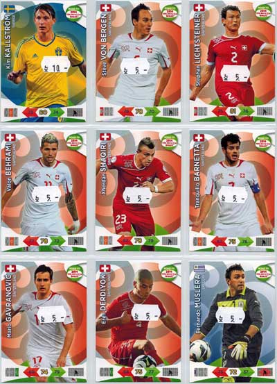  Base cards Switzerland, 2013-14 Adrenalyn Road to the World Cup, Pick from list