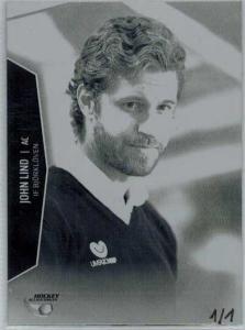 PRESS PLATES BLACK, 2013-14 HockeyAllsvenskan #HA-107 John Lind IF BJÖRKLÖVEN