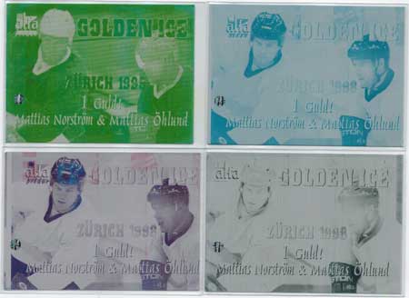 Mattias Öhlund / Mikael Norström 2004-05 Swedish Alfabilder Golden Ice #11 Press Plate Set 1/1