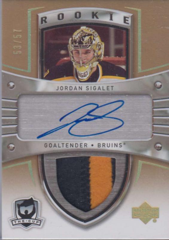 Jordan Sigalet - 2005-06 - The Cup Autographed Rainbow Rookie Patches Gold Rainbow #127 /57