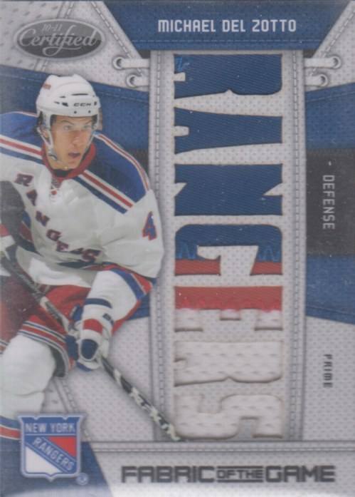 Michael Del Zotto - 2010-11 Certified Fabric of the Game NHL Die Cut Prime #MID /10