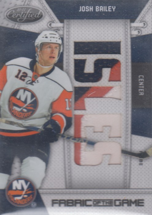 Josh Bailey - 2010-11 Certified Fabric of the Game NHL Die Cut Prime #JOB /10
