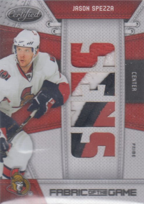 Jason Spezza - 2010-11 Certified Fabric of the Game NHL Die Cut Prime #JS /10