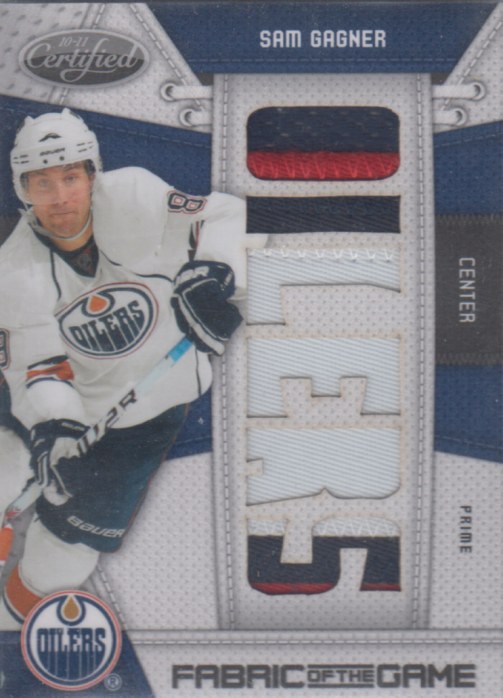 Sam Gagner - 2010-11 Certified Fabric of the Game NHL Die Cut Prime #SG /10