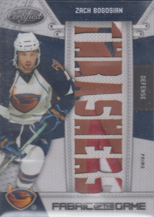 Zach Bogosian - 2010-11 Certified Fabric of the Game NHL Die Cut Prime #ZB /10