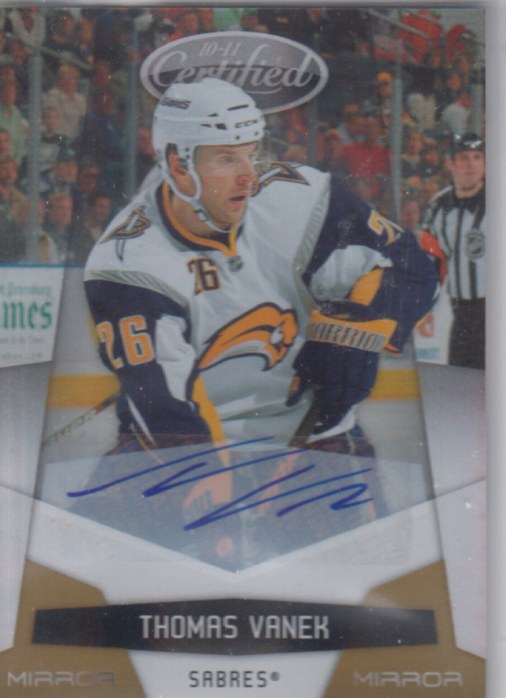 Thomas Vanek - 2010-11 Certified Mirror Gold Signatures #17 /25