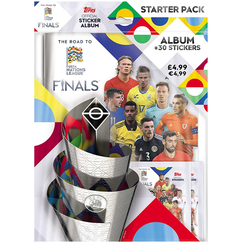 Starter Pack (Album + 30 Stickers) 2022 Topps UEFA Nations League Sticker Collection (Klisterbilder)