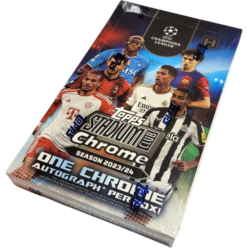 Sealed Box 2023-24 Topps Stadium Club Chrome UEFA Club Competitions Hobby (20 Packs)