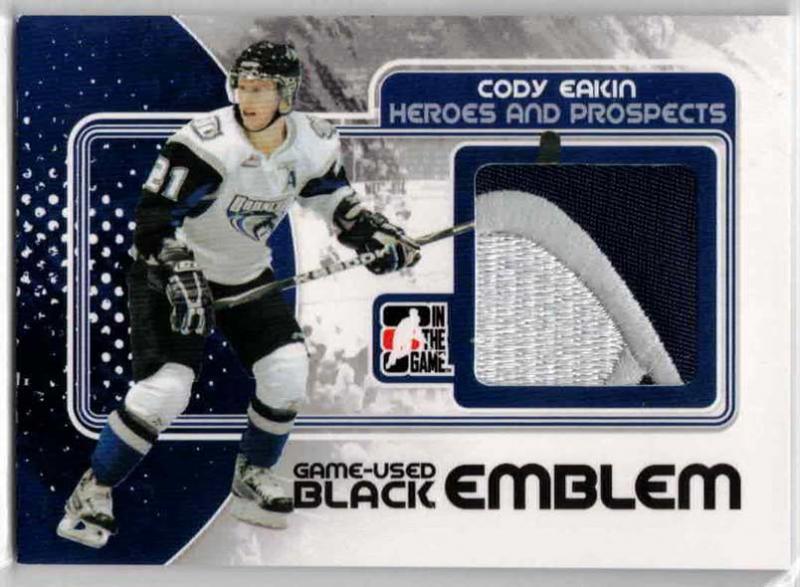 Cody Eakin - 2010-11 ITG Heroes and Prospects Game Used Emblems Black #M09 (Stated printrun: 6 Copies)