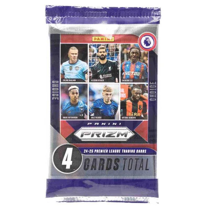 1 Pack 2024-25 Panini Prizm Premier League EPL Soccer Retail (4 kort) [Lila / silver]