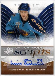 Tobias Enström - 2008-09 Upper Deck Trilogy Young Star Scripts #YSTE