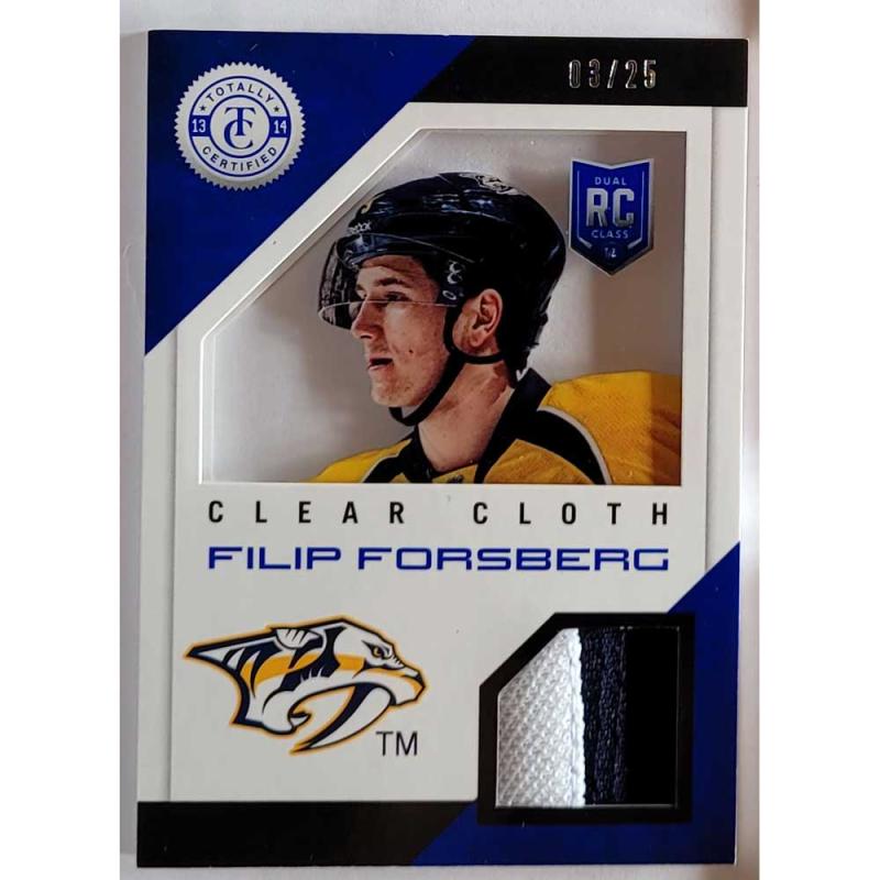 Filip Forsberg 2013-14 Totally Certified Clear Cloth Jerseys Prime Blue #CLFF /25