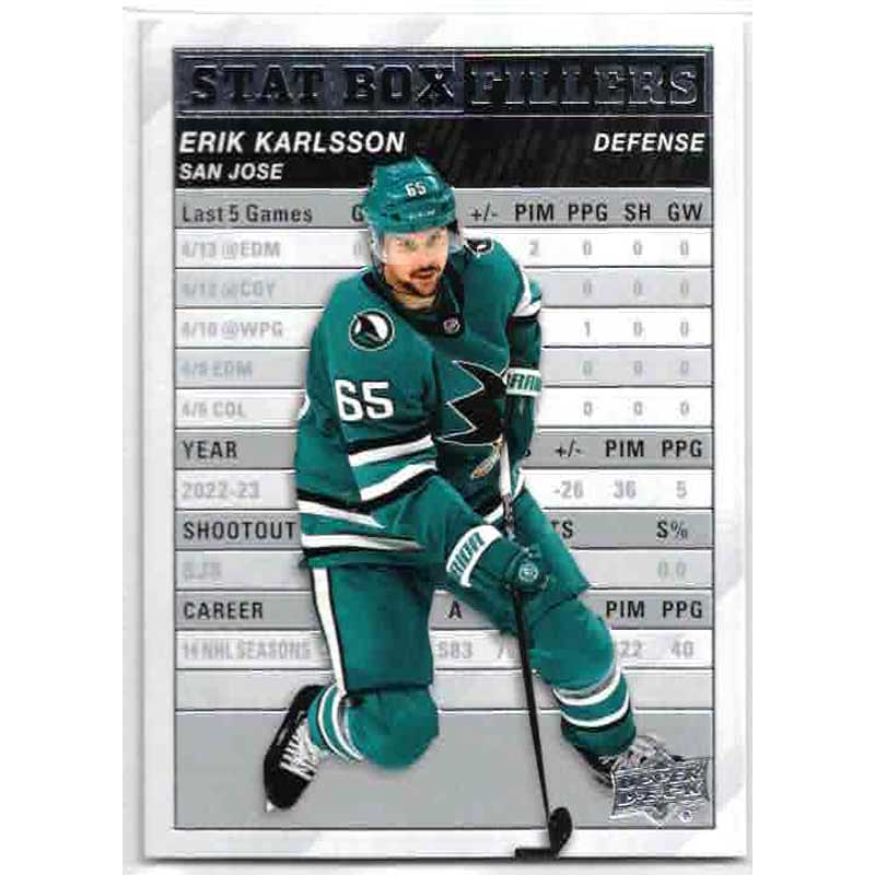 Erik Karlsson 2023-24 Upper Deck Stat Box Fillers #SB4