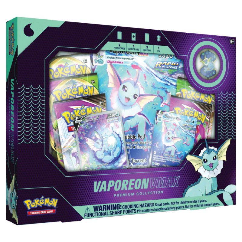 [MAX 1 PER HUSHÅLL] Pokémon, Vaporeon VMAX Premium Collection