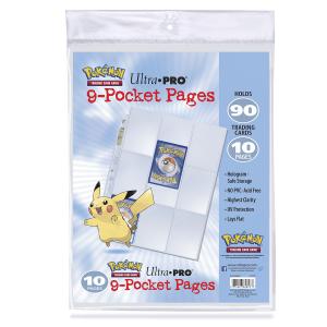 10st Plastfickor för pärm - Pokémon 9-Pocket Pages (10 count retail pack) [enbart till 3-ringspärm]
