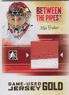 Mike Brodeur 2010-11 Between The Pipes Jerseys Gold #M42
