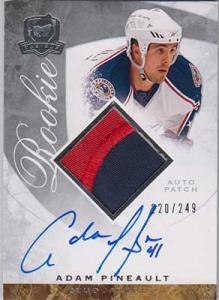 Adam Pineault 2008-09 The Cup #93 Patch Autograph RC /249