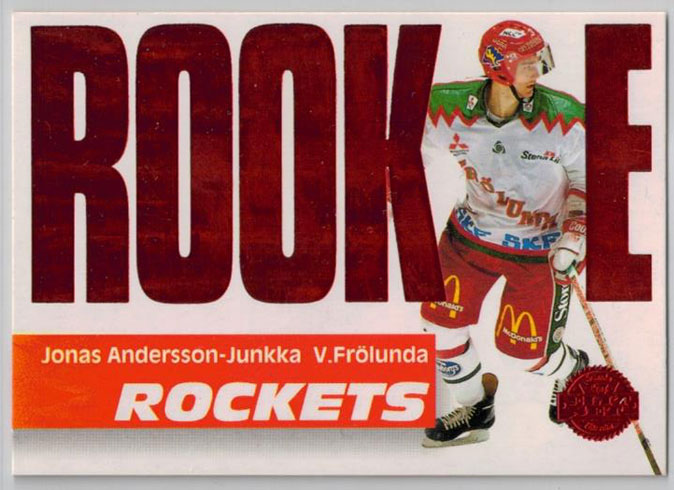 1994-95 Swedish Leaf Rookie Rockets #2 Jonas Andersson-Junkka