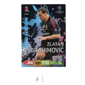 Limited Edition, 2011-12 Adrenalyn Champions League - Zlatan Ibrahimovic (#1) [Worn card]