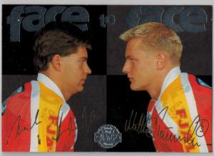 1995-96 Swedish Leaf Face to Face #10 M.Hostak/M.Timander