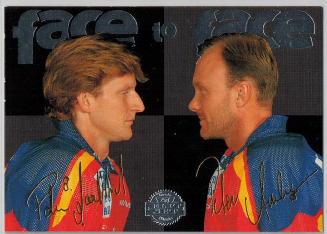 1995-96 Swedish Leaf Face to Face #14 P.Andersson/P.Hasselblad
