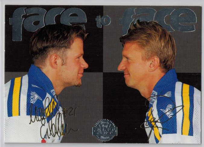 1995-96 Swedish Leaf Face to Face #15 T.Jonsson/M.Åkerblom