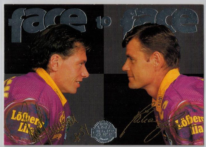 1995-96 Swedish Leaf Face to Face #5 H.Loob/R.Johansson
