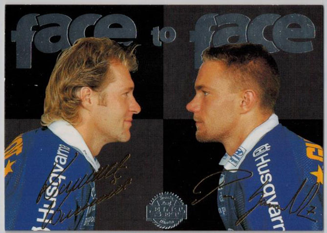 1995-96 Swedish Leaf Face to Face #6 K.Kennholt/P.Gustafsson