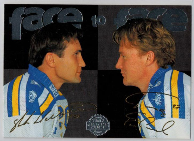 1995-96 Swedish Leaf Face to Face #7 Stefan Hellkvist/T.Forslund