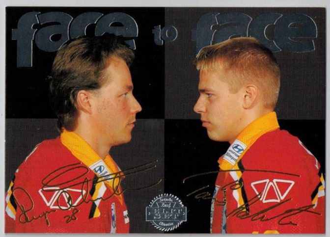1995-96 Swedish Leaf Face to Face #8 T.Holmström/R.Åkerstrom