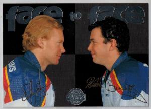 1995-96 Swedish Leaf Face to Face #9 S.Elvenes/R.Burakovsky
