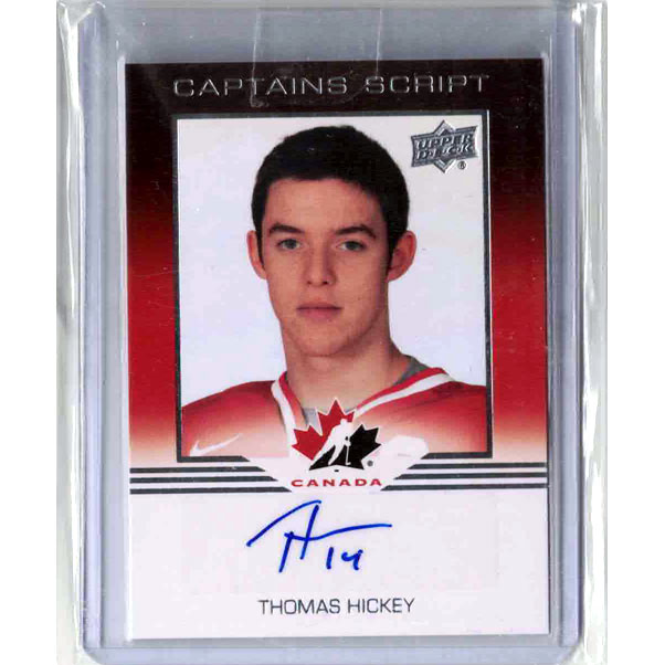 Thomas Hickey 2013-14 Upper Deck Team Canada Captains #C23 Autograph C