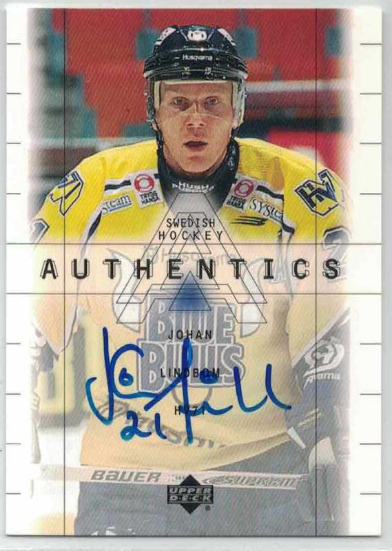 1999-00 Swedish Upper Deck SHL Signatures #10 Johan Lindbom Autograf HV71
