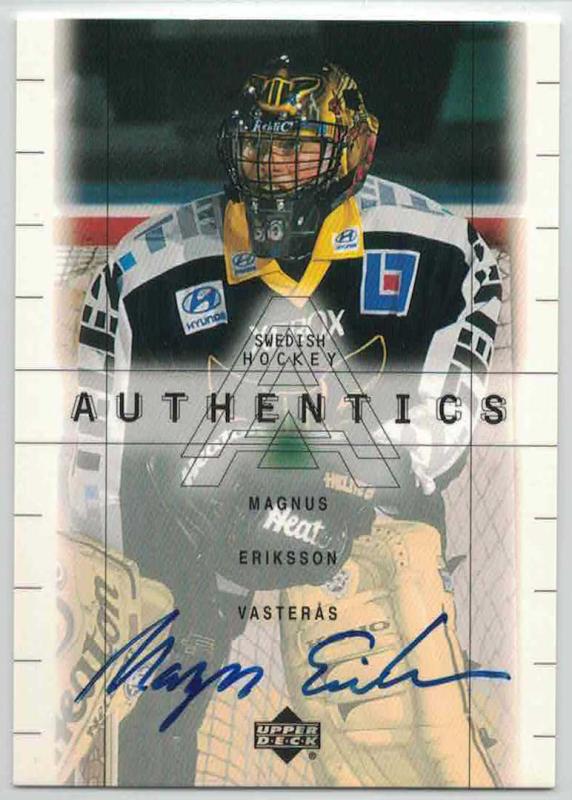 1999-00 Swedish Upper Deck SHL Signatures #17 Magnus Eriksson Autograf Västerås