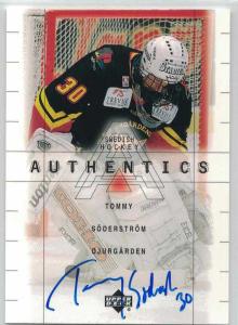 1999-00 Swedish Upper Deck SHL Signatures #19 Tommy Söderström Autograf DIF Djurgården