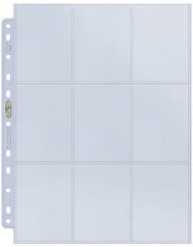 10 Plastic pages - Platinum - 9 Pocket